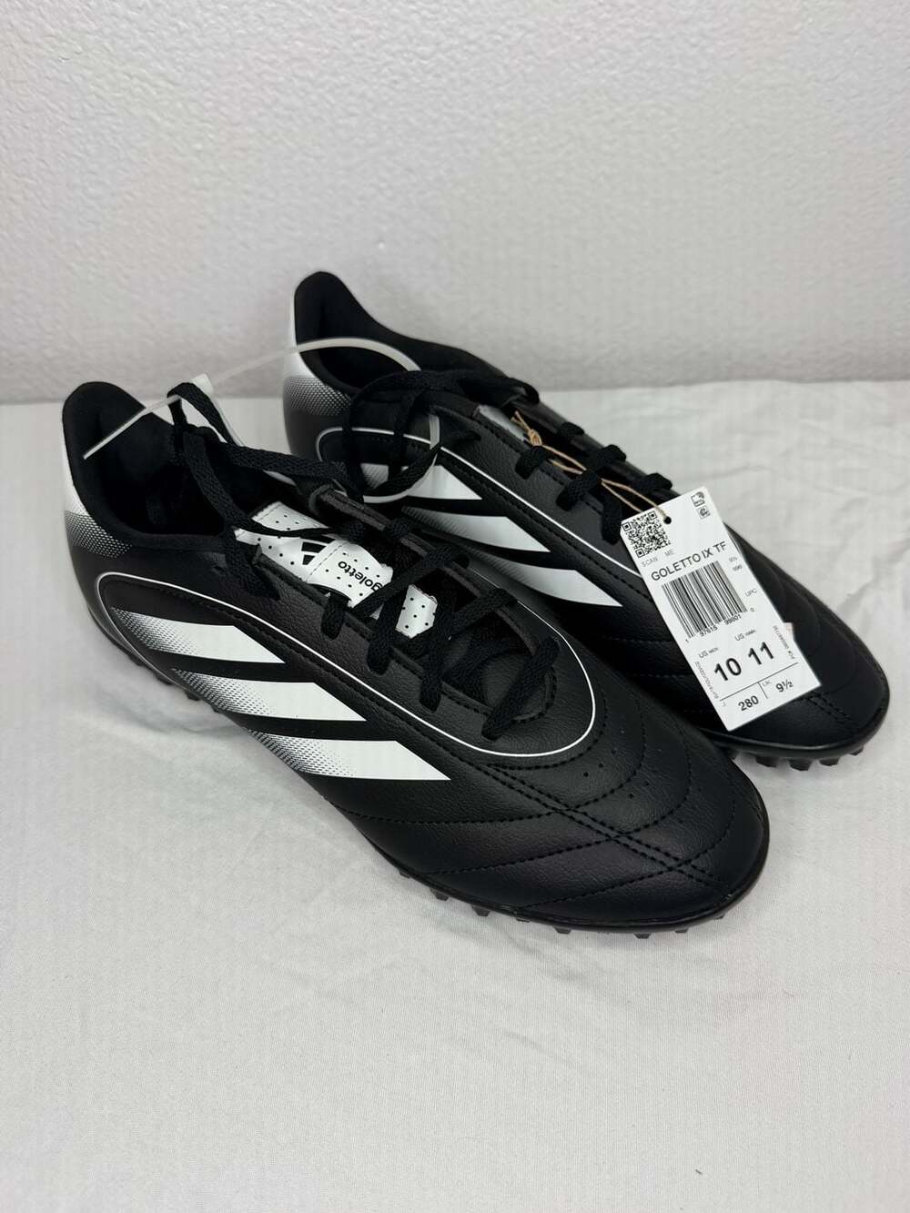 Adidas Goletto IX TF Size 10 Black White Turf Soccer Cleats
